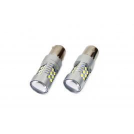 Set becuri auto cu led canbus p21w ba15s 24 smd 6.2w alb 12/24v