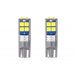 Set becuri auto cu led canbus t10 w5w 10 smd alb 12/24v