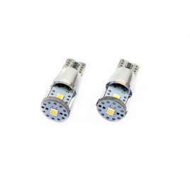 Set becuri auto cu led canbus t10e w5w 3 smd alu alb 12v/24v