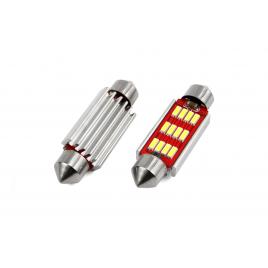 Set becuri auto cu led canbus sofit c5w 12 smd 4014 41mm alb 12/24v