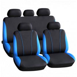 Set huse scaun auto ieftine universale 9 piese model v-style - albastru