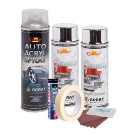 Kit complet reparatie si vopsire jante culoare crom metalic v2