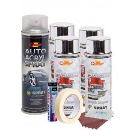 Kit complet reparatie si vopsire jante culoare crom metalic v4