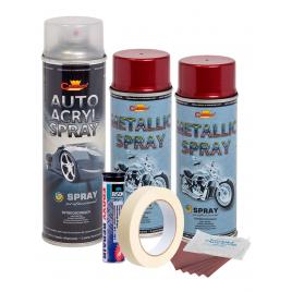 Kit complet reparatie si vopsire jante culoare rosu burgundy metalizat v2