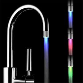Cap robinet cu led si senzor de temperatura iluminare in 3 culori in functie de temperatura apei