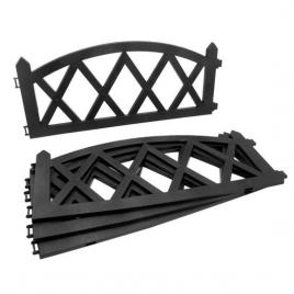 Gard de gradina decorativ plastic negru set 4 buc 59.5x33 cm