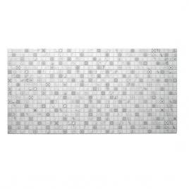 Panou decorativ pvc model mozaic nuante gri si alb 96x48.5 cm