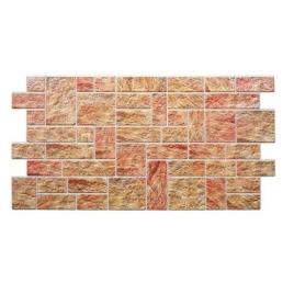 Panou decorativ pvc model piatra 3d nuante maro rosiatic 96x48.5 cm
