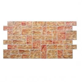 Panou decorativ pvc model piatra 3d nuante maro rosiatic 96x48.5 cm