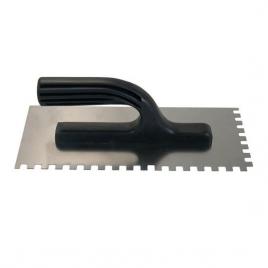 Gletiera inox cu zimti 10x10 mm maner din plastic 13x27 cm