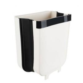 Cos de gunoi suspendat pliabil pentru usa dulap alb si negru 8 l 24.5x6.5/15x29 cm