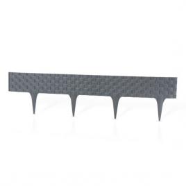 Gard pentru gradina din plastic flexibil antracit model ratan set 3 buc 82x9.5/20 cm 2.40 m gardenplast