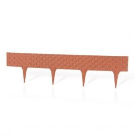 Gard pentru gradina din plastic flexibil aramiu model ratan set 3 buc 82x9.5/20 cm 2.40 m gardenplast