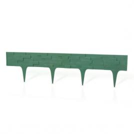 Gard pentru gradina din plastic flexibil verde model piatra set 3 buc 78x9.5/20 cm 2.34 m gardenplast