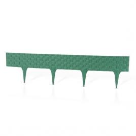Gard pentru gradina din plastic flexibil verde model ratan set 3 buc 82x9.5/20 cm 2.40 m gardenplast