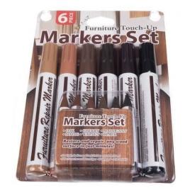 Marker si creion pentru mobila corectare si reparare zgarieturi diverse culori set 12 buc