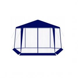 Pavilion pentru gradina/terasa cadru metalic impermeabil cu plasa de tantari albastru 4x1.95x2.5 m