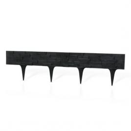 Set gard pentru gradina din plastic flexibil negru model piatra 3 buc 78x9.5/20 cm 2.34 m gardenplast