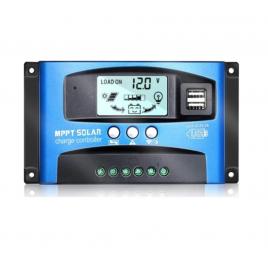 Controler solar de incarcare, PowMr MPPT/PWM, 12V/24V, 100A, dublu USB, ecran LCD, auto