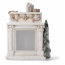 Decoratiune iarna ceramica semineu led 3xaaa 24x9.5x31 cm