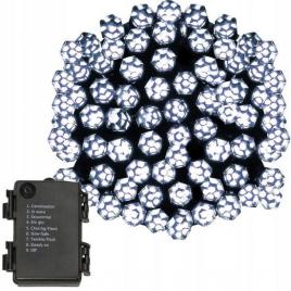 Instalatie luminoasa de craciun exterior/interior 120 led tip cristal 8 moduri alb rece ip44 3xaa 9 m