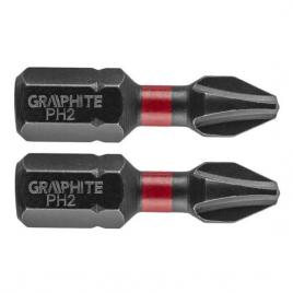 Varfuri biti de impact ph2 set 2 buc ph2x25 mm graphite