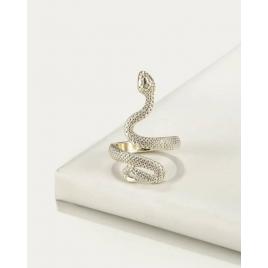 Inel Snake argintiu, model sarpe ajustabil