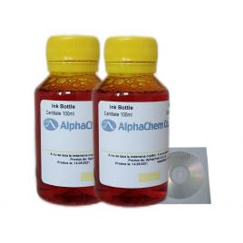 Set Flacon Cerneala AlphaChem Compatibil HP23 2x100ml C1823DE Galben 2buc Cdr Maxell cu plic