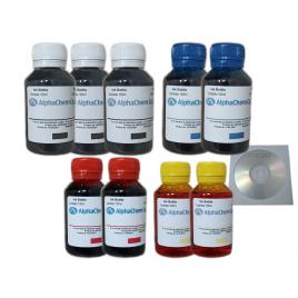 Set Flacon Cerneala AlphaChem Compatibil HP300XL 3x100ml CC641EE Negru 2x100ml CC644EE Cyan 2x100ml CC644EE Magenta 2x100ml CC644EE Galben 9buc Cdr Maxell cu plic