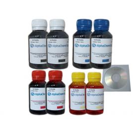 Set Flacon Cerneala AlphaChem Compatibil HP336/342 2x100ml C9362EE Negru 2x100ml C9361EE Cyan 2x100ml C9361EE Magenta 2x100ml C9361EE Galben 8buc Cdr Maxell cu plic