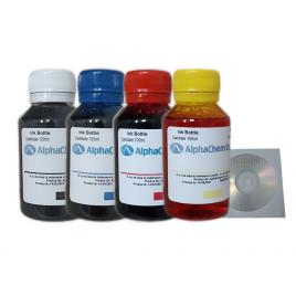 Set Flacon Cerneala AlphaChem Compatibil HP45/23 1x100ml 51645AE Negru 1x100ml C1823DE Cyan 1x100ml C1823DE Magenta 1x100ml C1823DE Galben 4buc Cdr Maxell cu plic