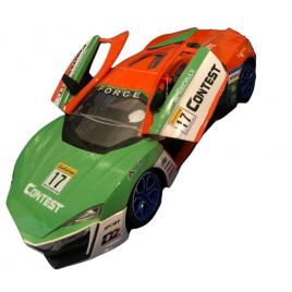 Masina de Curse cu Telecomanda, Top-Speed Car, Baterie 6V Reincarcabila USB, 30 cm Lungime, Verde-Rosu