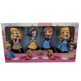 Set 4 Papusi Printese Disney, Tip Figurine, Cenusareasa, Ana Frozen, Alba ca Zapada, Frumoasa Adormita, 15cm Inaltime