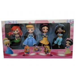 Set 4 Papusi Printese Disney, Tip Figurine, Cenusareasa, Jasmine, Alba ca Zapada, Mica Sirena, 15cm Inaltime