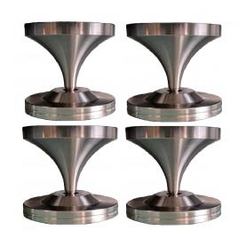 Set 4 Bucati Suport Spike Premium XSSH GJ12, Anti-Vibratii, Izolator din Inox pentru Boxe, Subwoofer, Amplificator, CD-Player, Argintiu