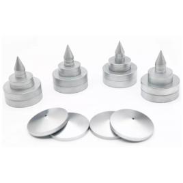 Set 4 Bucati Suport Spike Premium XSSH YX28, Anti-Vibratii, Izolator din Inox pentru Boxe, Subwoofer, Amplificator, CD-Player, Argintiu