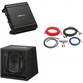 Pachet Subwoofer Alpine Subwoofer DE 25CM (10″) 500W SBE-1044BR + Amplificator MRV-M250 MONO 550W + Kit cabluri LK-10 de 10mm² ACV