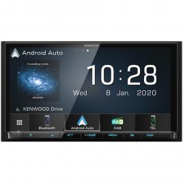 Sistem multimedia Kenwood DMX7520DABS 2 DIN fara CD, Apple CarPlay & Android Auto, Mirroring pentru Android, Ecran tactil capacitiv de 7