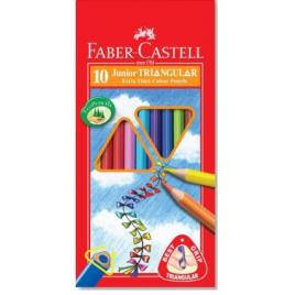 Set creioane Faber-Castell colorate triunghiulare Junior grip - 10 culori by just4office
