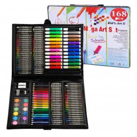 Set de 168 creioane colorate carioci creioane cerate si culori acuarela pentru desen