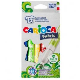 Carioca Fabric Set 6 markere permanente pentru textile by just 4 office