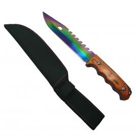 Cutit de vanatoare, wood rainbow, 33 cm, multicolor