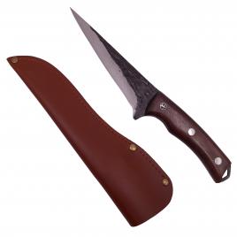 Cutit japonez ideallstore®, lucrat manual, hunter sting, 27.5 cm, maro, teaca piele