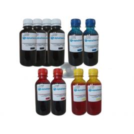 Set Flacon Cerneala AlphaChem Compatibil HP10 4x200ml C4840A Negru 2x200ml C4841A Cyan 2x200ml C4843A Magenta 2x200ml C4842A Galben 10buc Crd Maxell cu plic