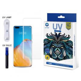 Folie sticla curbata huawei p40 pro, lito uv full glue, transparenta