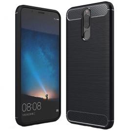 Husa carbon silicone pentru huawei mate 10 lite, negru