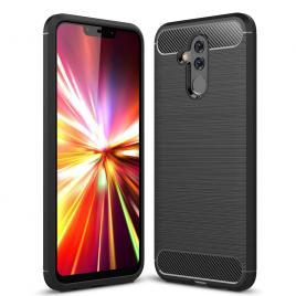 Husa carbon silicone pentru huawei mate 20 lite, negru