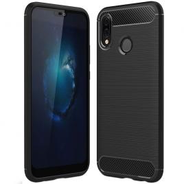 Husa carbon silicone pentru huawei p20 lite, negru