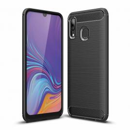 Husa carbon silicone pentru samsung galaxy a40, negru