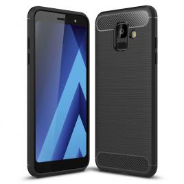 Husa carbon silicone pentru samsung galaxy a6 (2018), negru